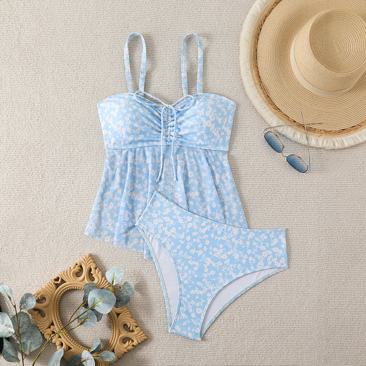 Damen leicht taillierter Tankini mit floralem Muster Echo Archiv