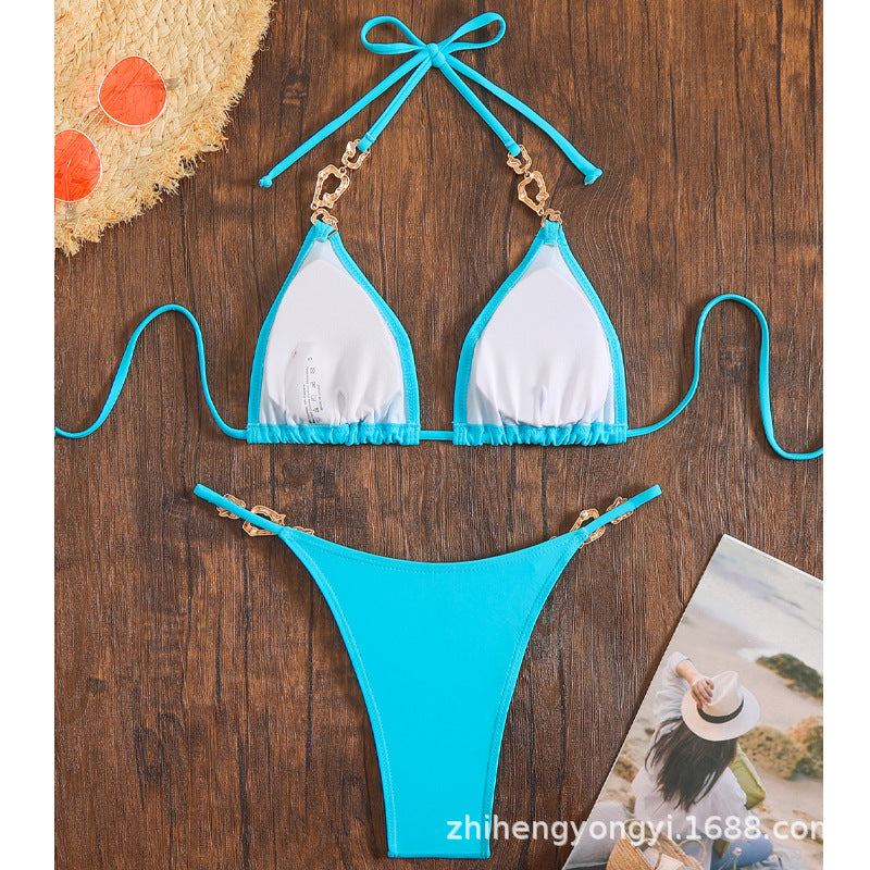 Damen Triangel-Bikini mit schimmernden Anhängern Echo Archiv