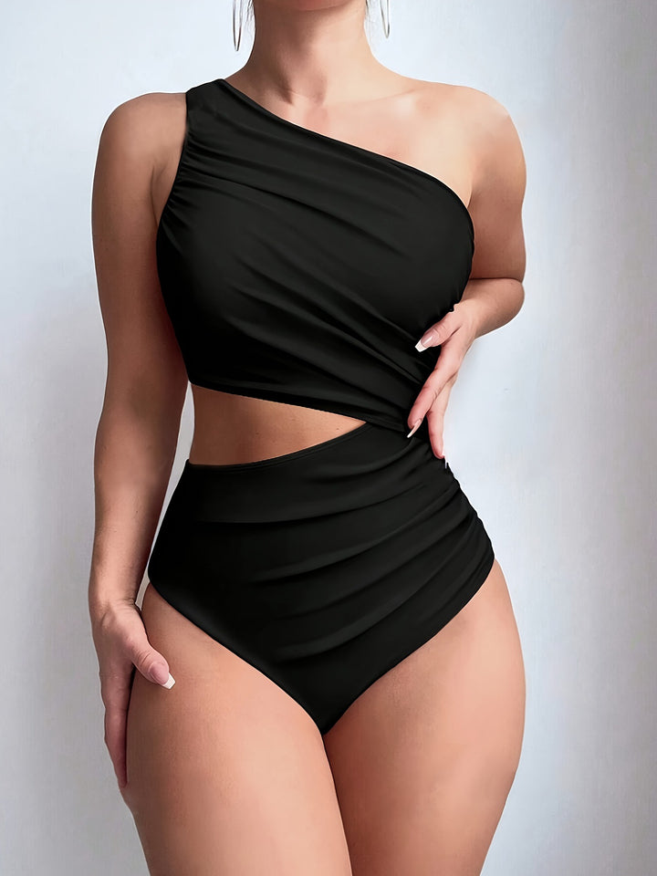 Damen Einseitiger Badeanzug mit eleganter Drapierung Echo Archiv