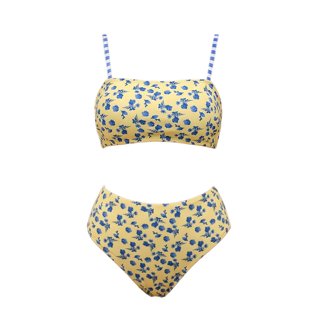 Damen Hochtailliertes Bikini-Set mit floralem Design Echo Archiv