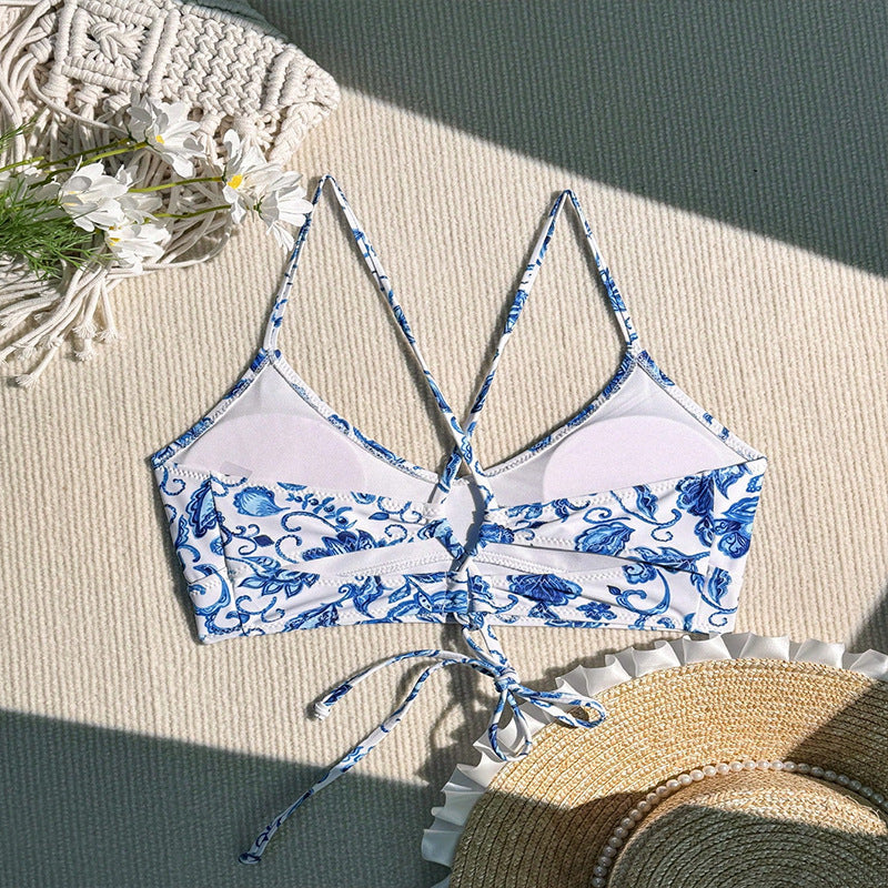Damen Bikinioberteil mit floralen Mustern und verstellbaren Trägern Echo Archiv