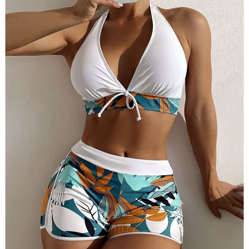 Damen Hochgeschlossen Bikini mit verspieltem Blumenmuster Echo Archiv