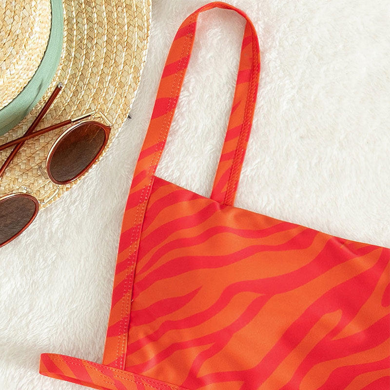 Damen Bikini-Set mit verstellbaren Trägern und animalischem Muster Echo Archiv