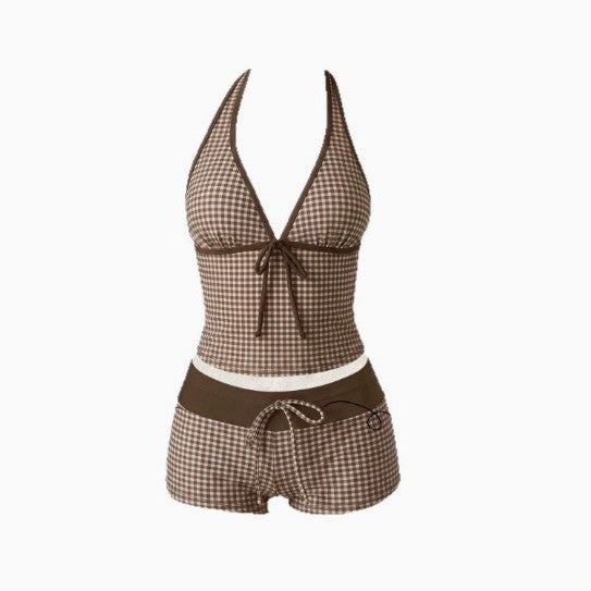 Damen Tankini mit modischem Punktmuster und verstellbarem Halter Echo Archiv