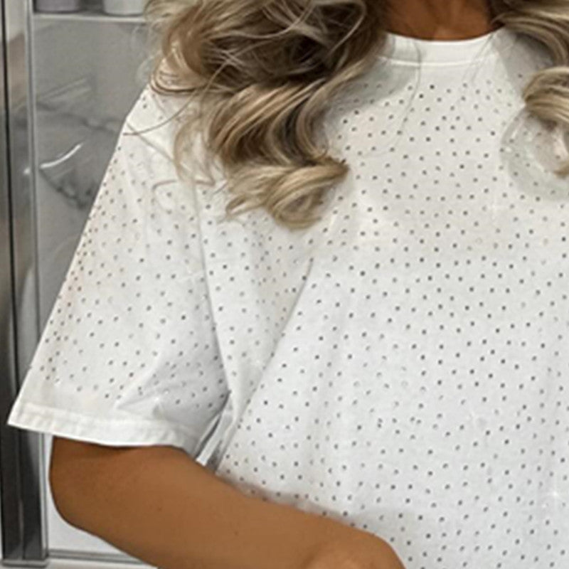 Dame Oversized T-shirt med glänsande accenter Eva Jonsson