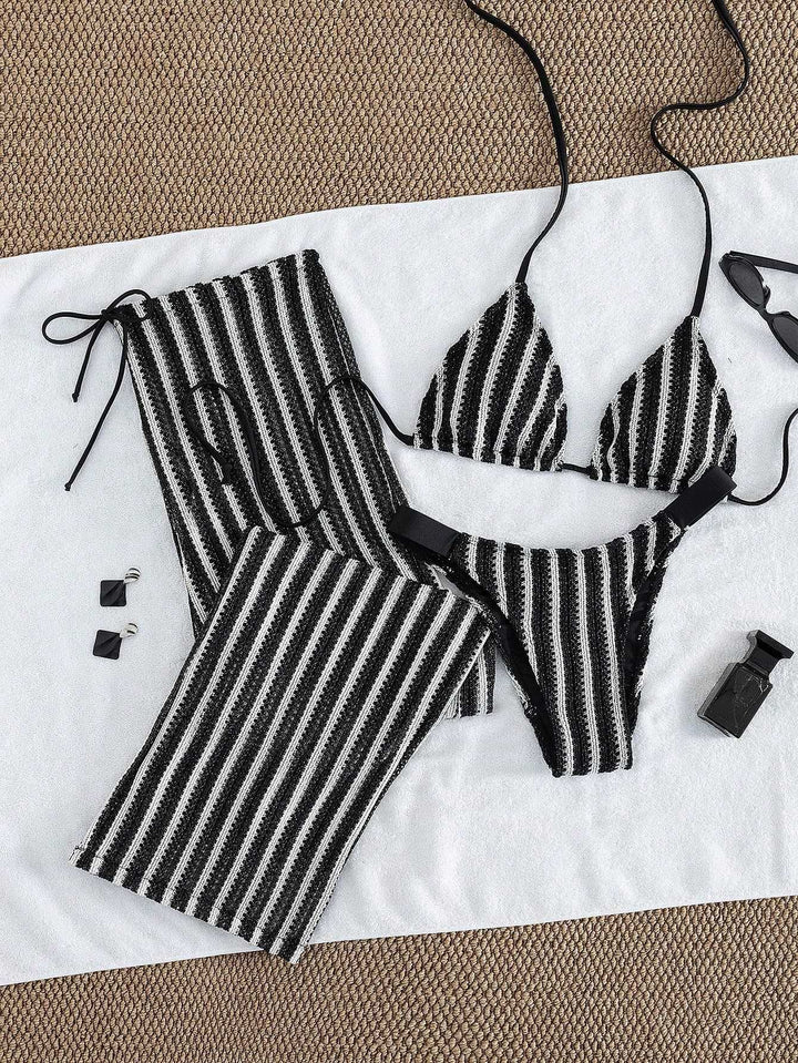 Damen Triangel-Bikini-Set mit modischem Wickeltuch Echo Archiv
