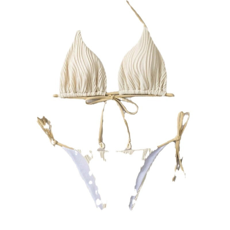 Damen Ripp-Design Bikini mit verstellbaren Bändern Echo Archiv
