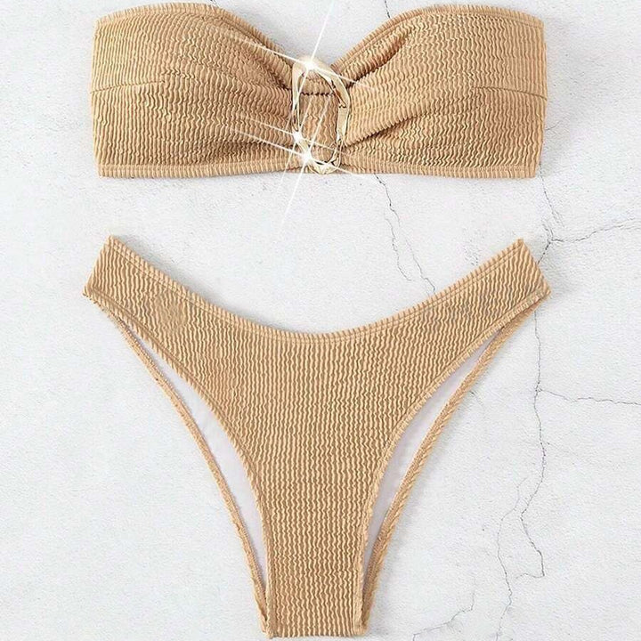 Damen Bandeau-Bikini mit modischem Knotendesign und elegantem Ringdetail Echo Archiv