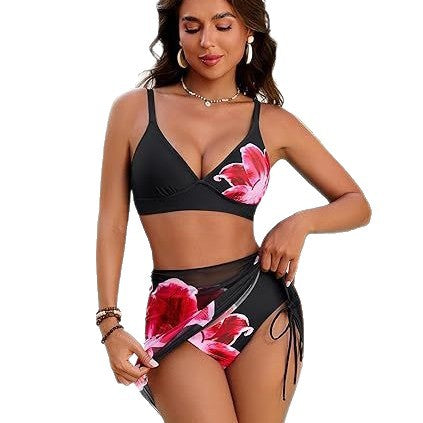 Damen Hochgeschnittener Bikini mit Wickelrock Echo Archiv