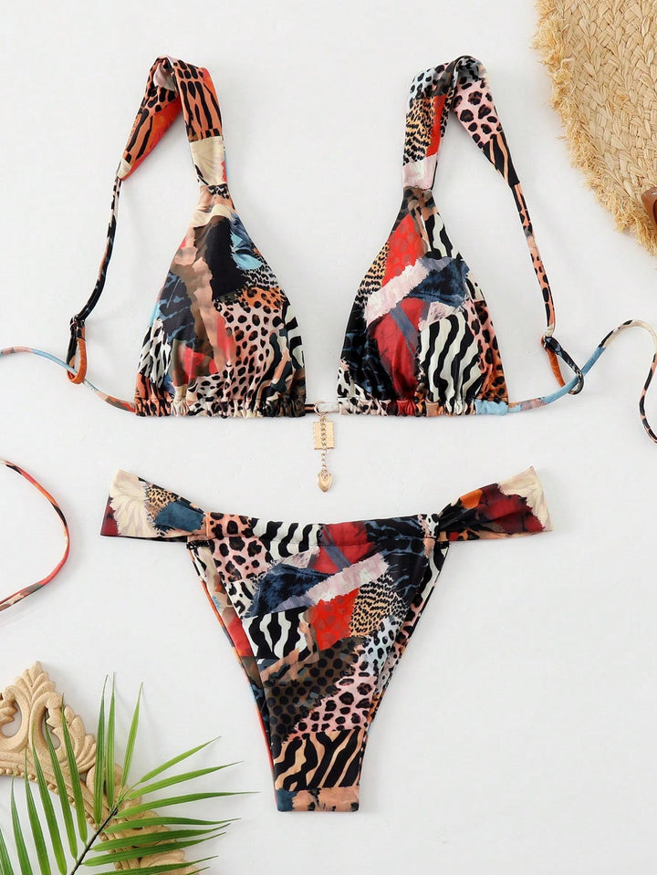 Damen Triangel-Bikini mit verspieltem Mustermix Echo Archiv