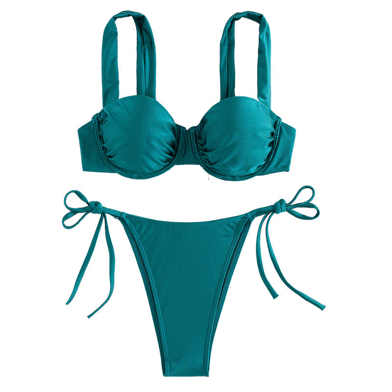 Damen Push-Up Bikini mit großzügigen Trägern und stilvollen Schleifen Echo Archiv