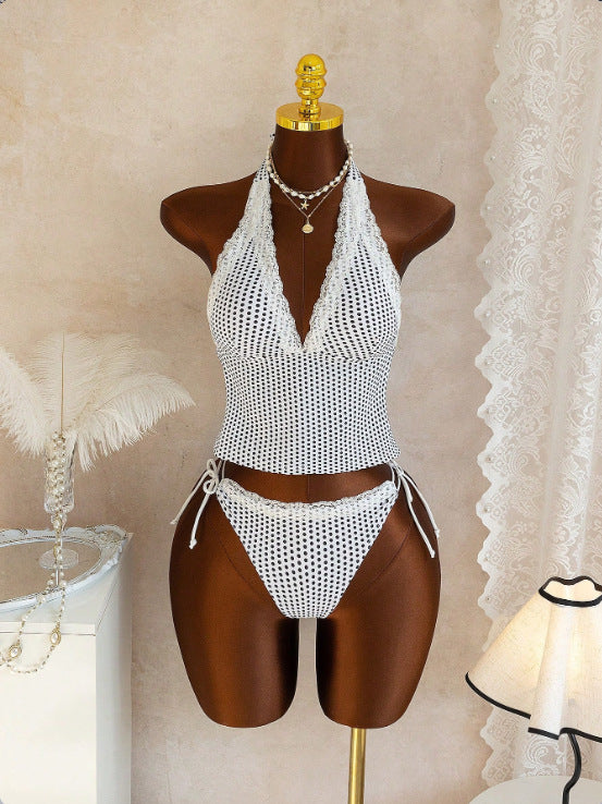 Damen Halter-Kini-Set mit Spitzenakzenten Echo Archiv