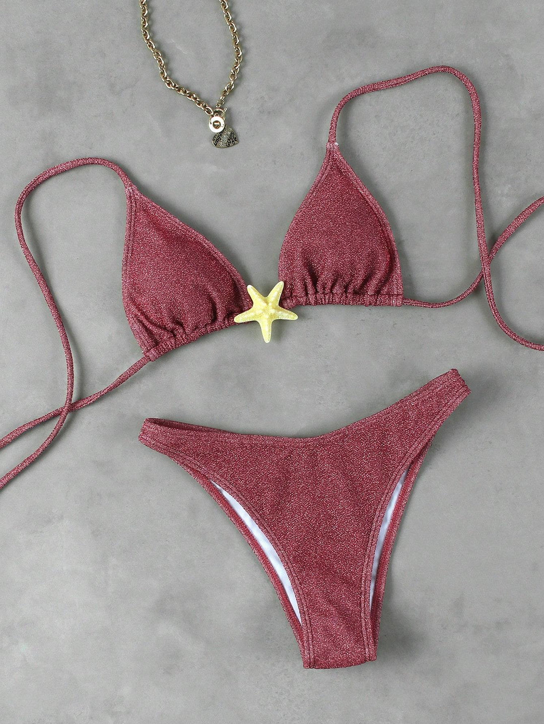 Damen Triangel-Bikini mit funkelndem Glitzereffekt und charmantem Stern-Detail Echo Archiv