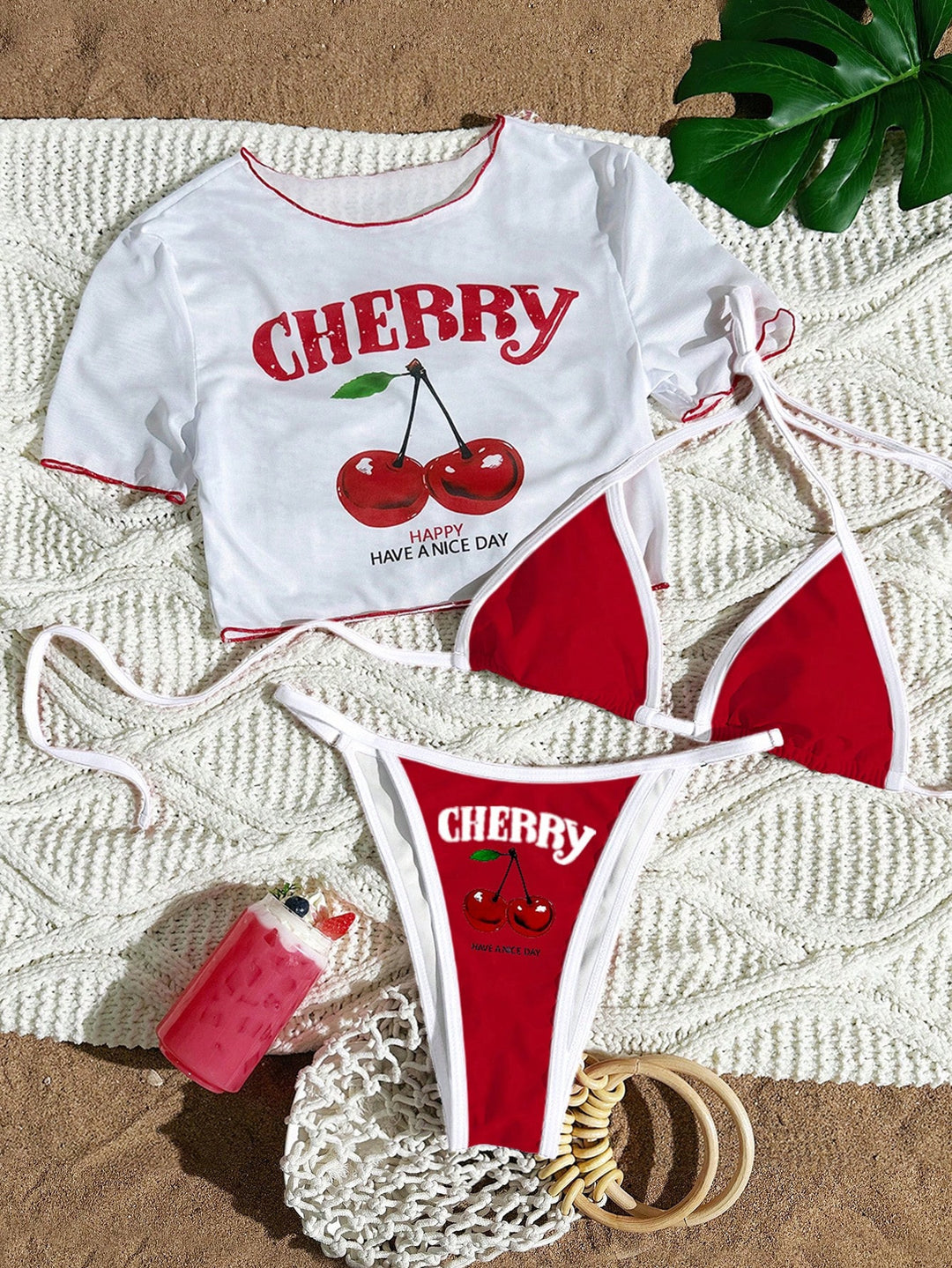 Damen Bikini-Set mit kreativem grafischen Design Echo Archiv
