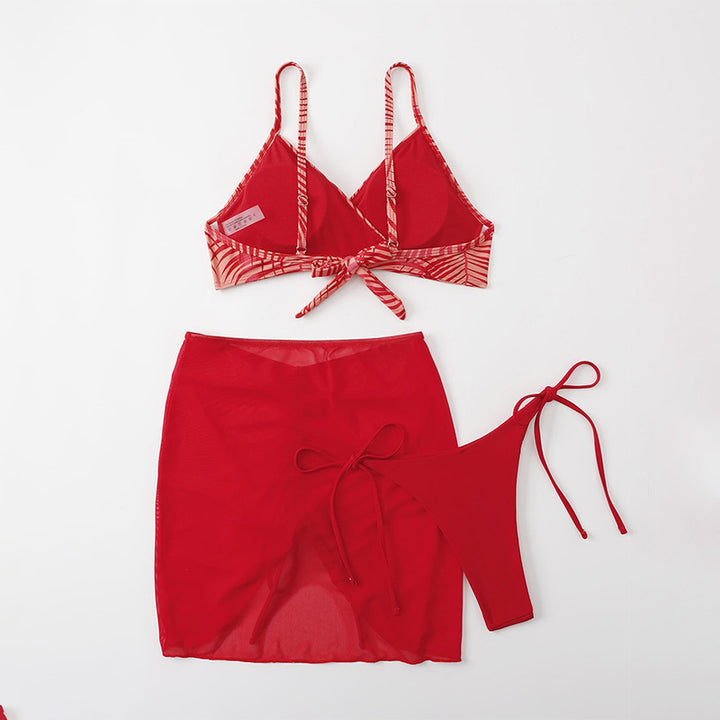 Damen Bikini-Set mit verspieltem Wickelrock und raffinierten Schnürdetails Echo Archiv