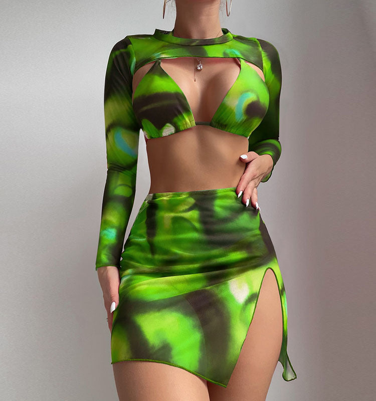 Damen Crop-Top und Rock Set Echo Archiv