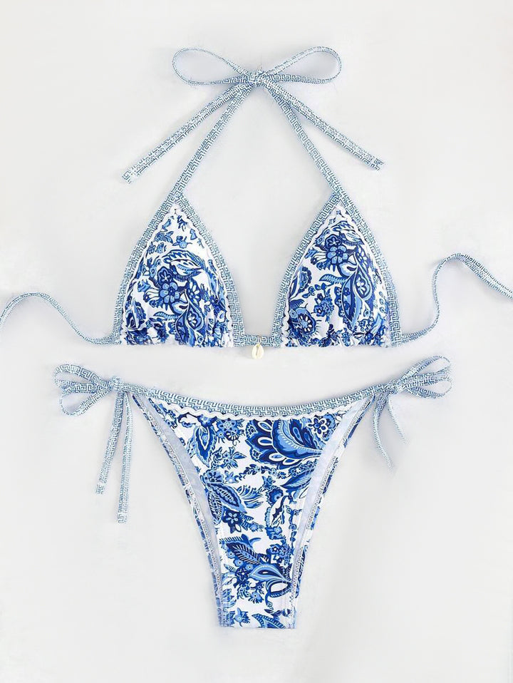 Damen Triangel-Bikini mit floralem Vintage-Muster Echo Archiv