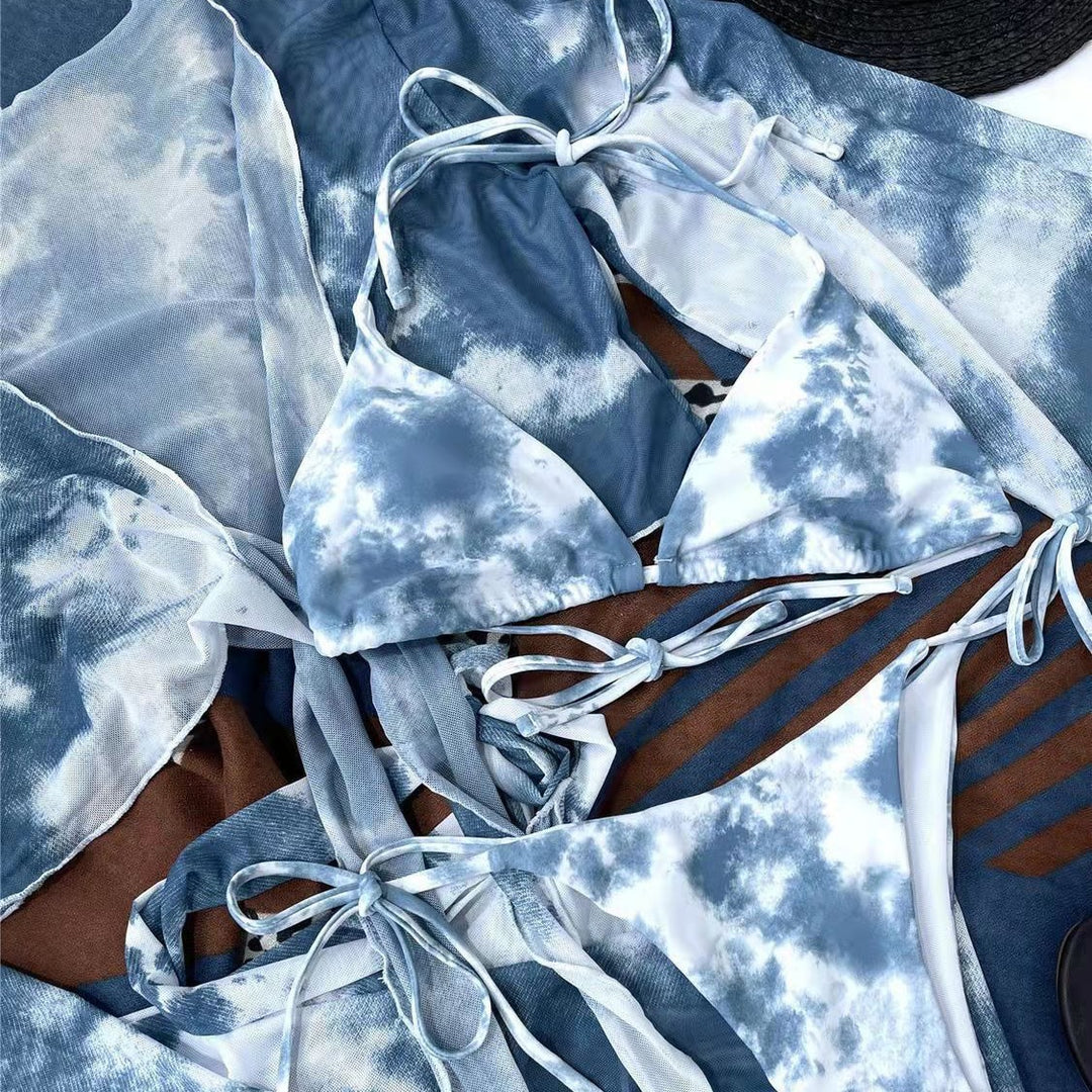 Damen Badeanzug mit übergroßem Wickeltop und modischen Schnürdetails Echo Archiv