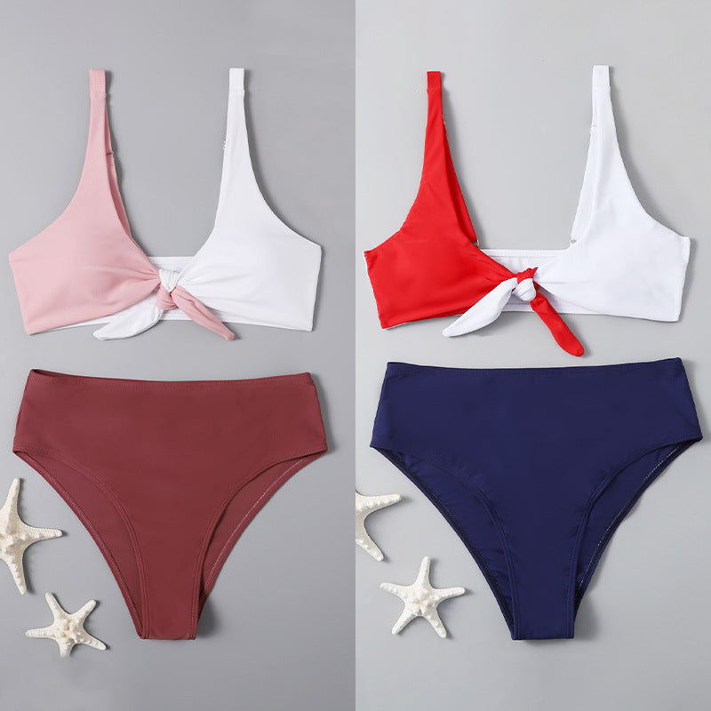 Damen Bikini-Set mit modischem Knoten-Design und hochgeschnittenem Unterteil Echo Archiv