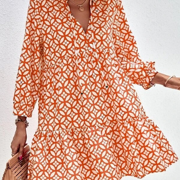 Damer Boho-style sommarklänning med flytande snitt och volangdetaljer Eva Jonsson