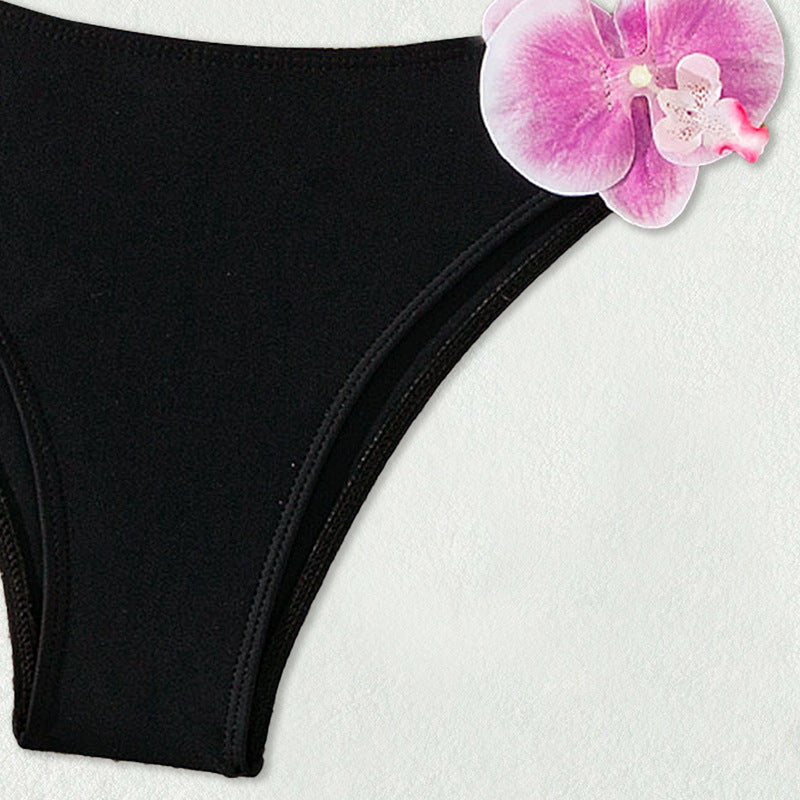 Damen Bandeau-Bikini mit eleganten Orchideen-Akzenten Echo Archiv