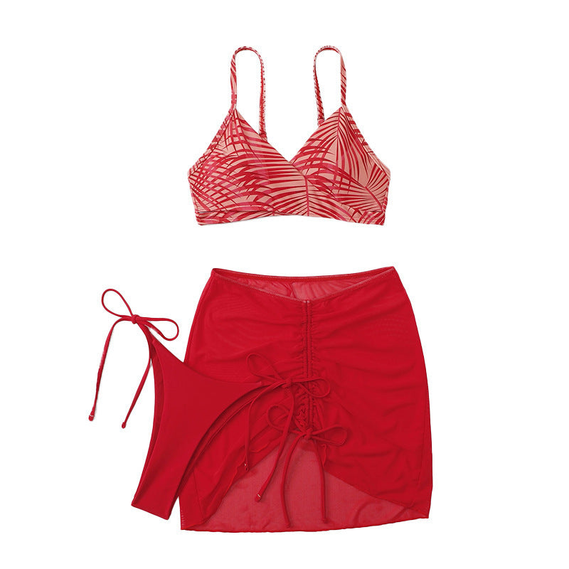 Damen Bikini-Set mit verspieltem Wickelrock und raffinierten Schnürdetails Echo Archiv