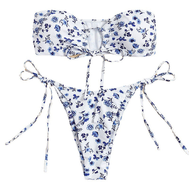 Damen Bandeau-Bikini mit verspieltem Blumendesign Echo Archiv