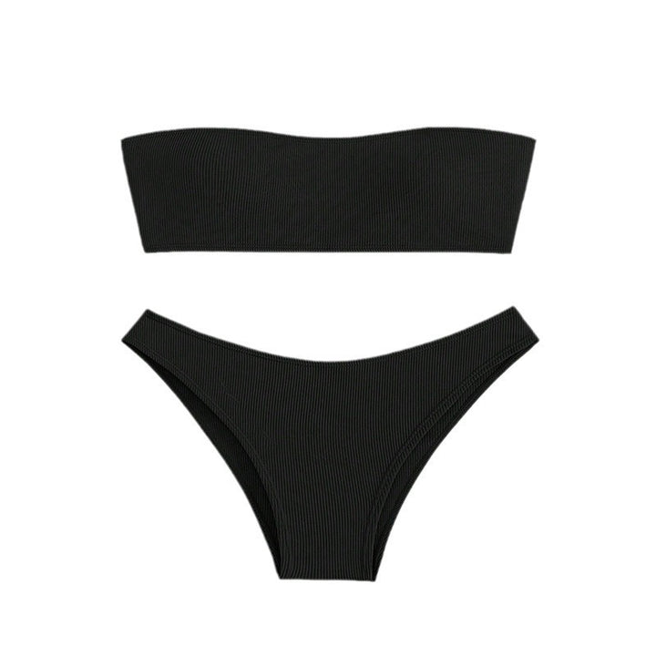 Damen Bandeau-Bikini-Set mit elastischem Gewebe und hohem Schnitt Echo Archiv