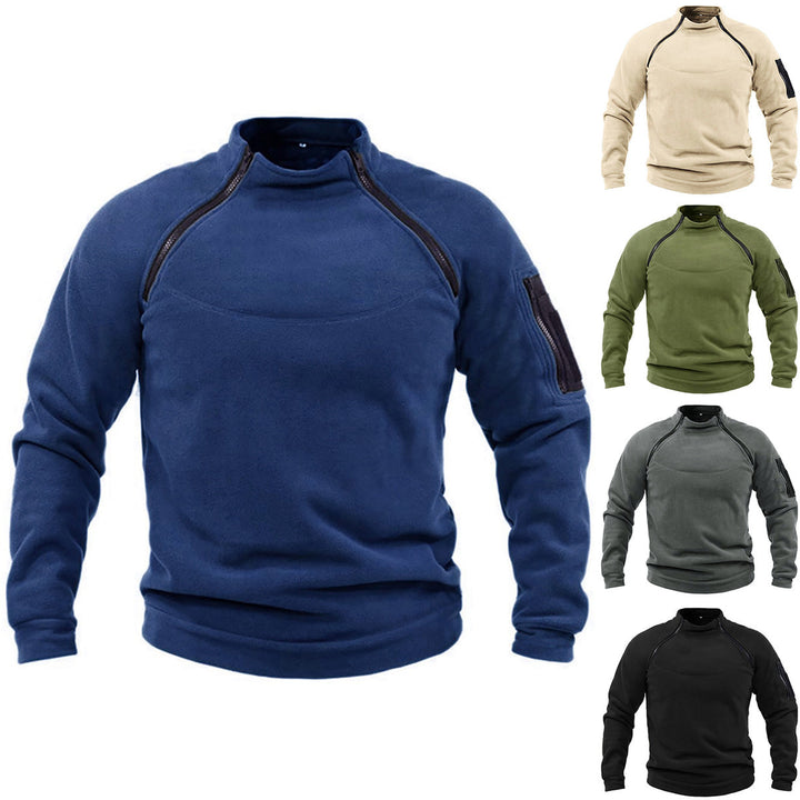 Herren Thermo-Fleecepullover med hög krage och praktiska fickor Eva Jonsson
