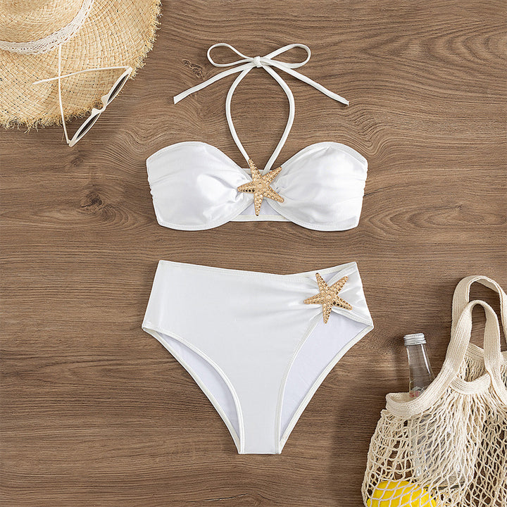 Damen Hochtaillierter Bikini mit eleganten Muschelverzierungen Echo Archiv