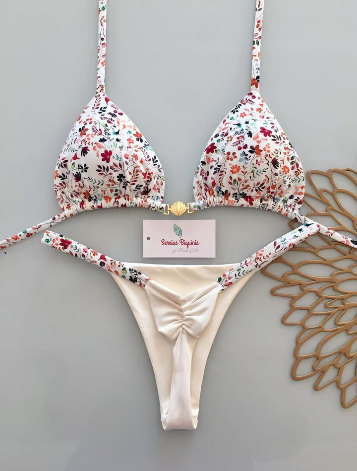 Damen Triangel-Bikini mit frischem Melonenmuster Echo Archiv