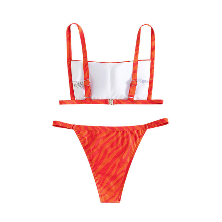 Damen Bikini-Set mit verstellbaren Trägern und animalischem Muster Echo Archiv