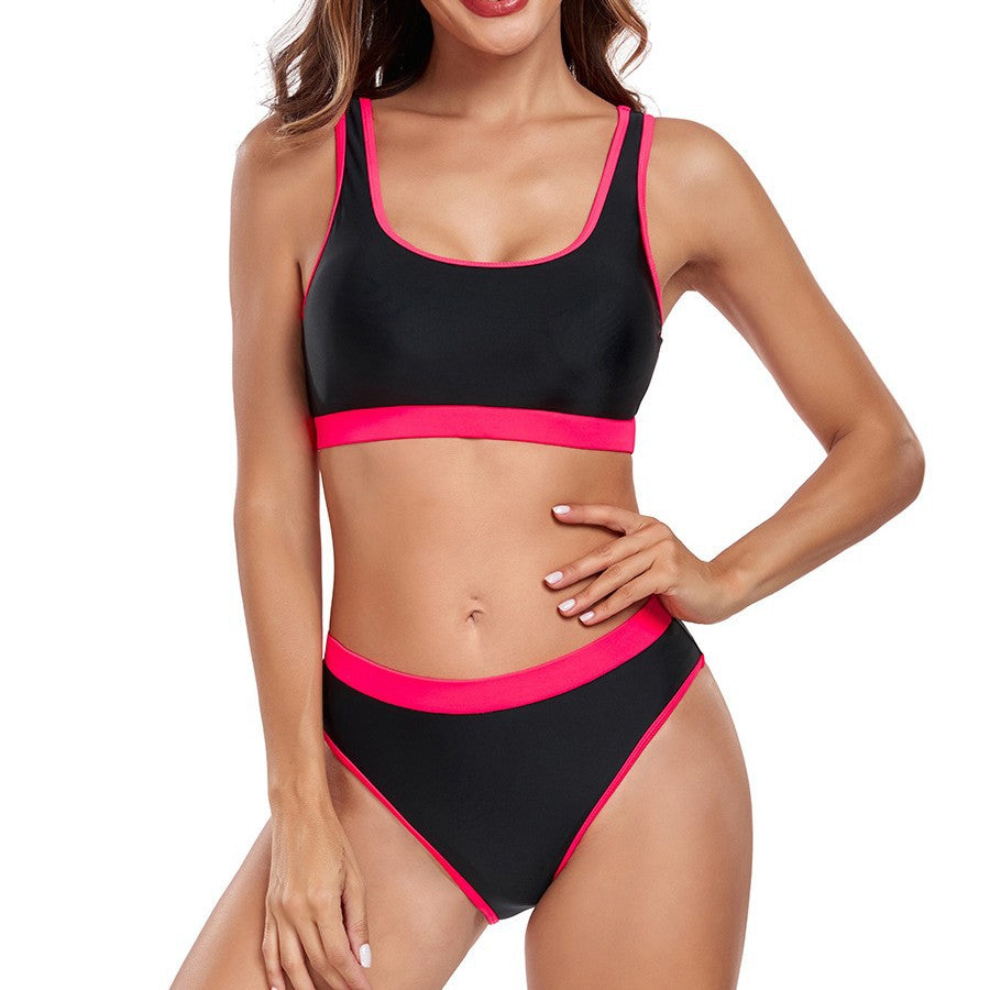 Damen Sportliches Bikini-Set mit kontrastierendem Bund Echo Archiv