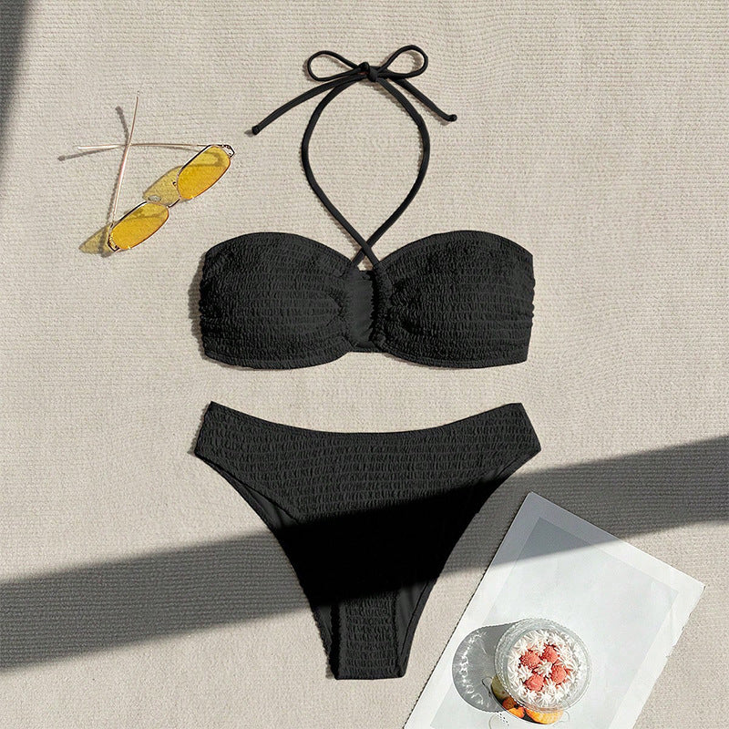 Damen Bandeau-Bikini mit hoch geschnittenem Slip und eleganten Bindebändern Echo Archiv