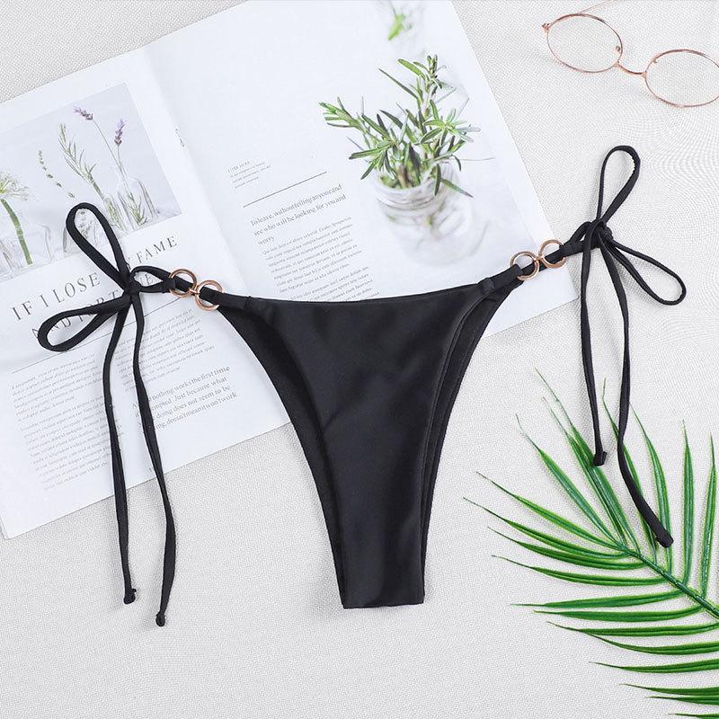 Damen Bikini-Unterteil mit verstellbaren Bindebändern und eleganten Metallringen Echo Archiv