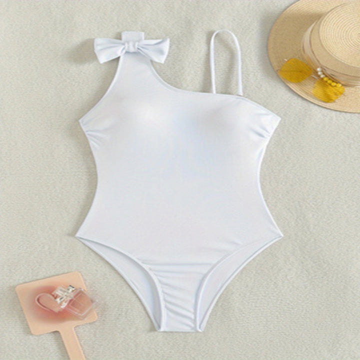 Damen asymmetrischer Einteiler Badeanzug mit Schleifen-Details Echo Archiv