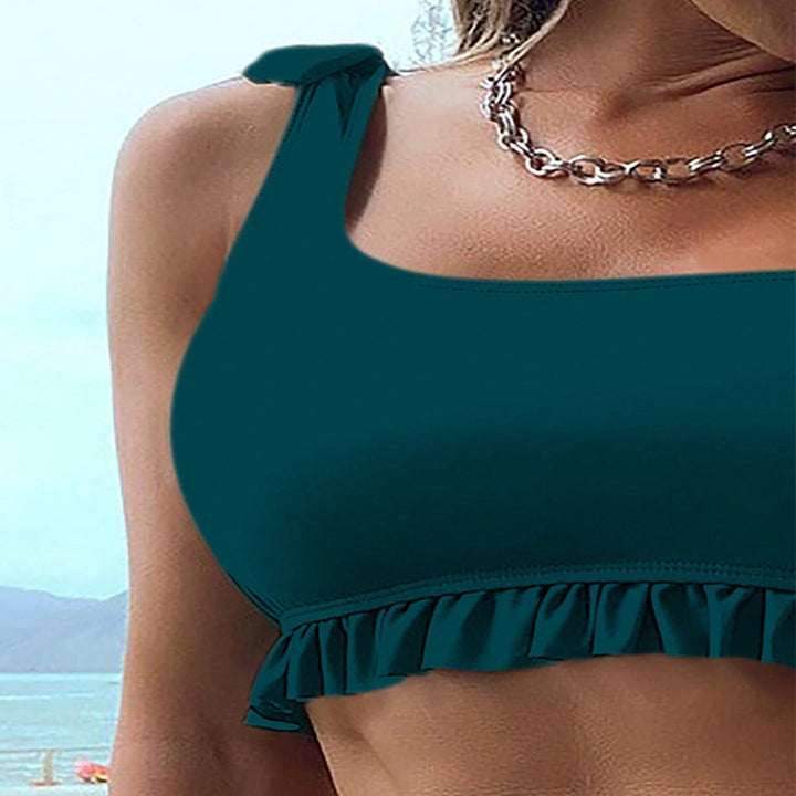 Damen Bikini-Set mit asymmetrischem Oberteil und verstellbaren Rüschendetails Echo Archiv