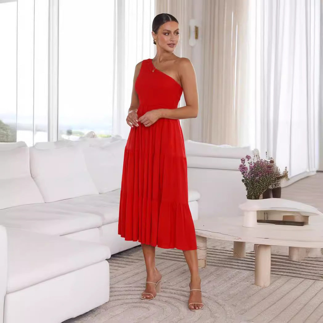 Damer Elegant En-Skaft Maxiklänning med Flödande Kjol Eva Jonsson