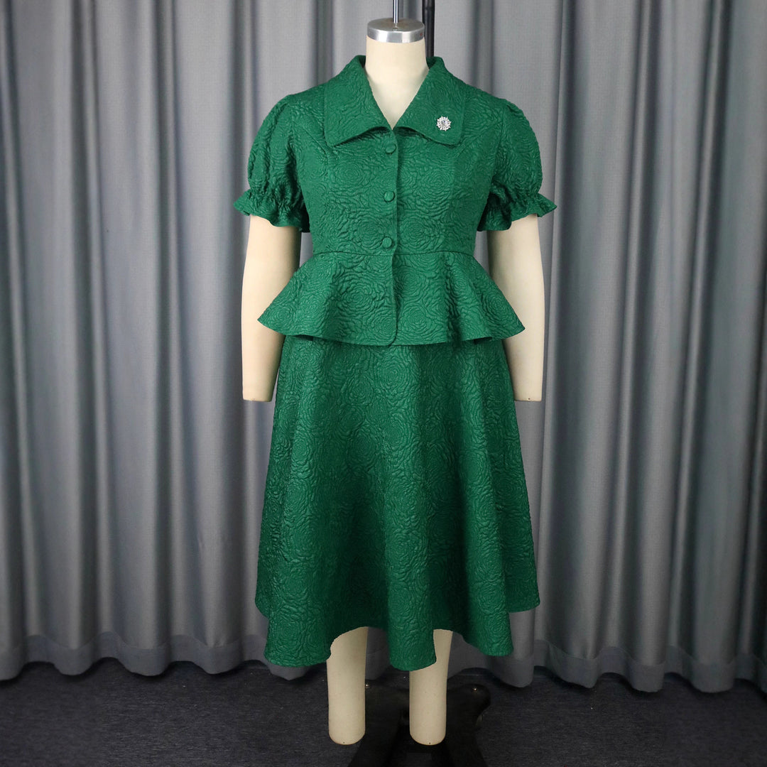 Damer elegant klänning med vintage-detaljer och voluminös kjol Mirla-Eva Jonsson