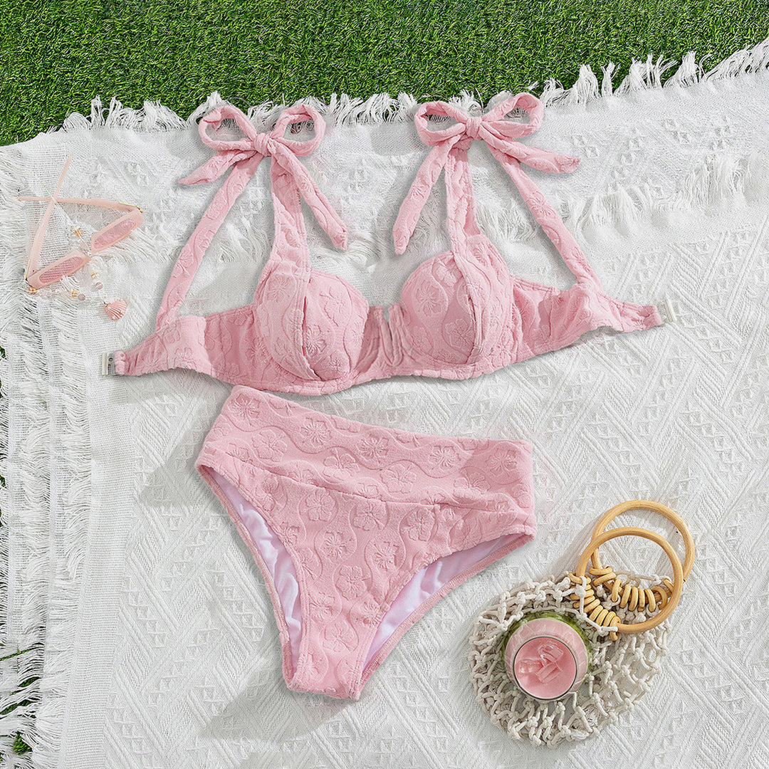Damen Push-Up-Bikini mit floralem Textildesign Echo Archiv