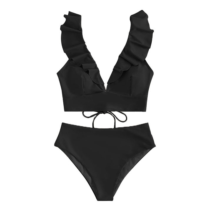 Damen Crop-Top Bikini mit voluminösen Rüschendetails Echo Archiv