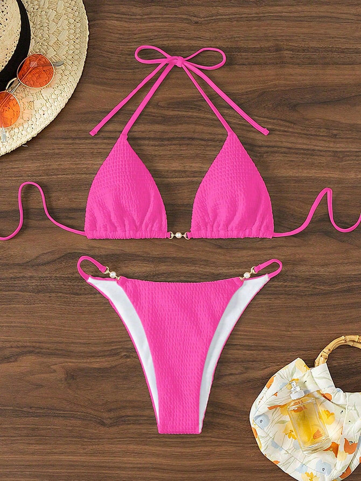 Damen Triangel-Bikini mit modischen Schnürdetails und eleganten Akzenten Echo Archiv