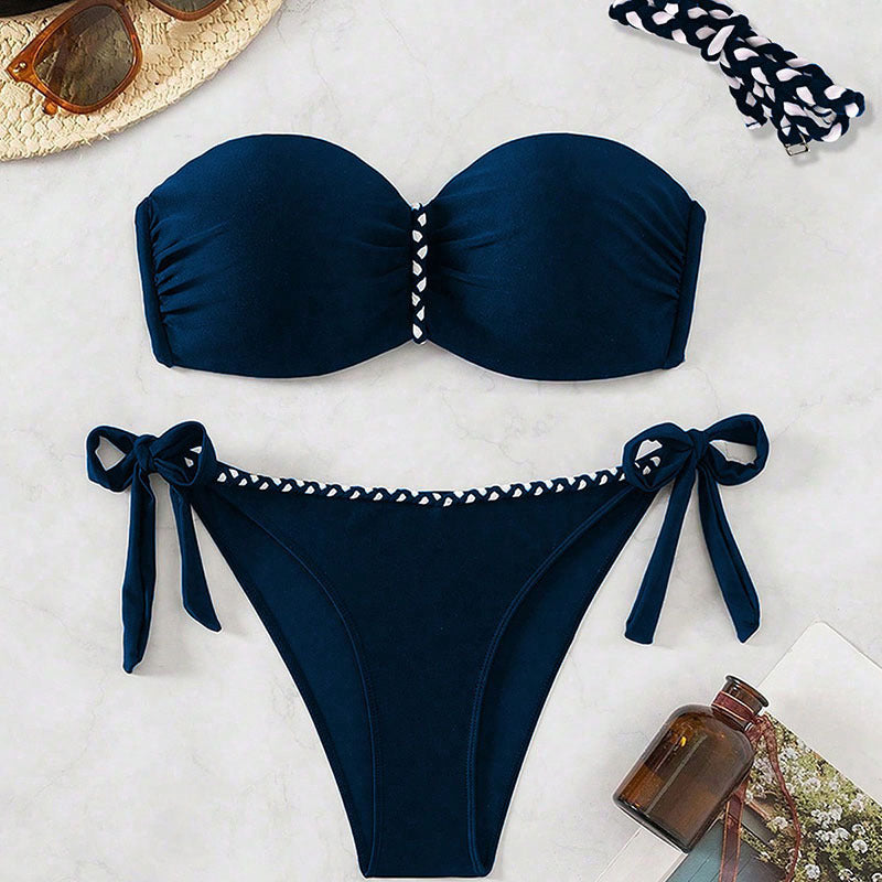 Damen Bandeau-Bikini mit elegantem Wickeldetail Echo Archiv