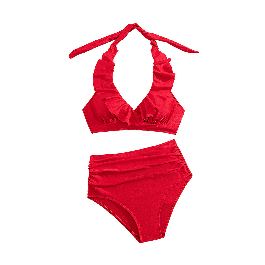 Damen Hoch-waisted Bikini mit voluminösem Rüschendesign Echo Archiv