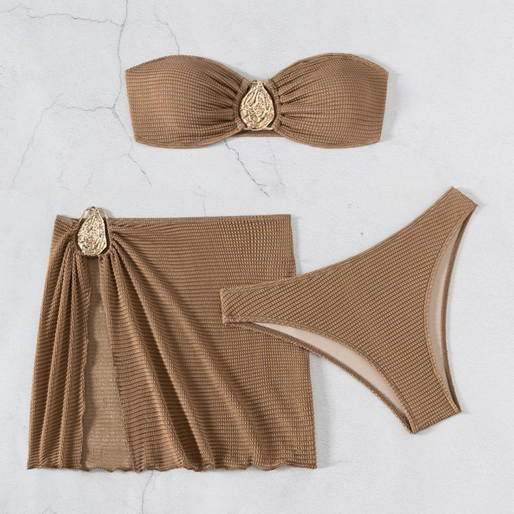 Damen Bandeau-Bikini-Set mit schickem Faltendetail Echo Archiv