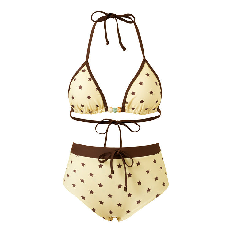 Damen Bikiniset mit hohem Bund und nostalgischem Streifenmuster Echo Archiv