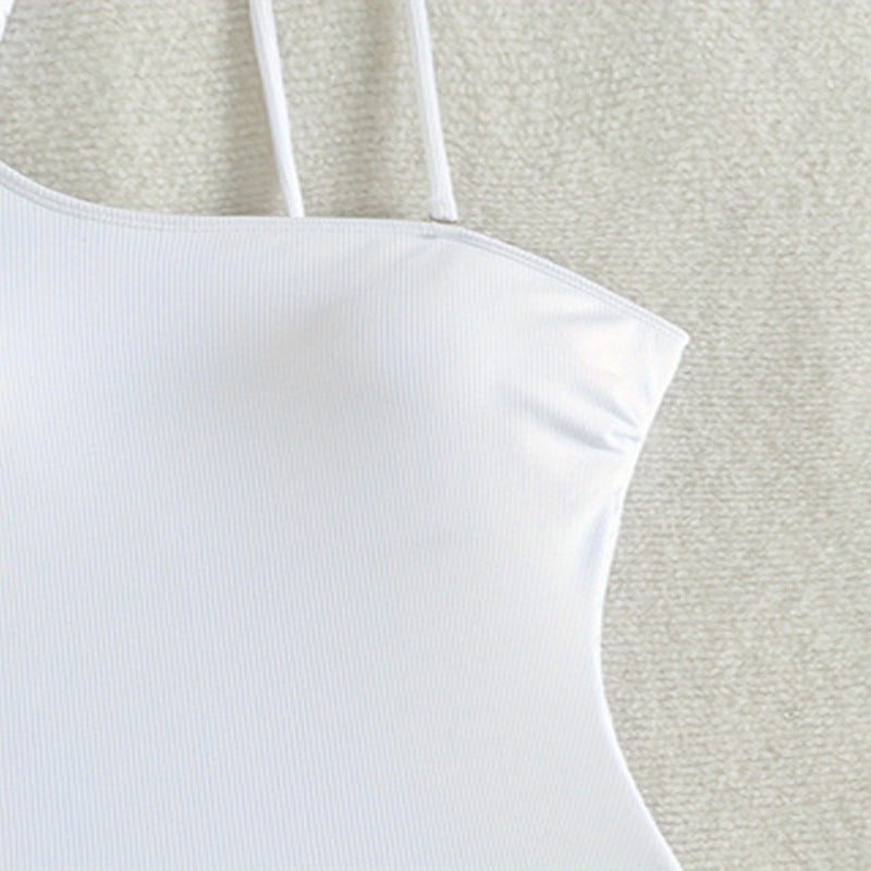 Damen asymmetrischer Einteiler Badeanzug mit Schleifendetail Echo Archiv