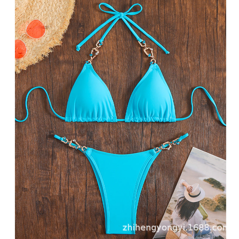 Damen Triangel-Bikini mit schimmernden Anhängern Echo Archiv