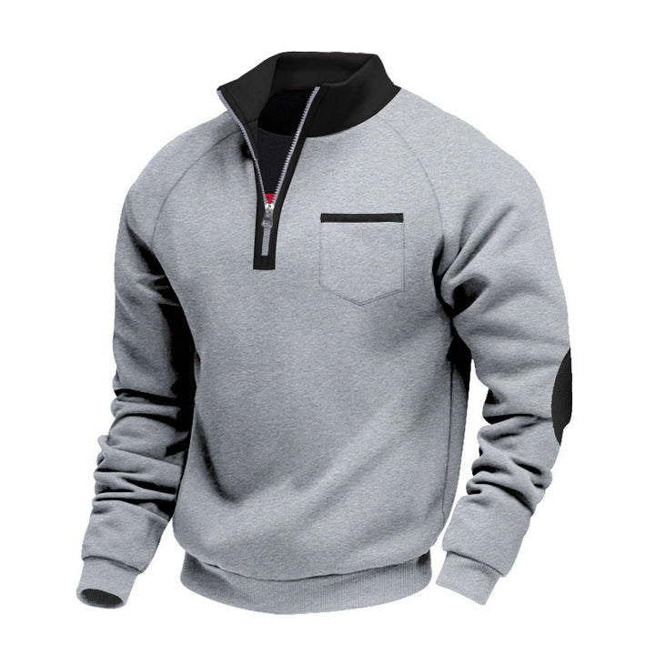 Herren sweatshirt med ståkrage och praktiska fickor Eva Jonsson