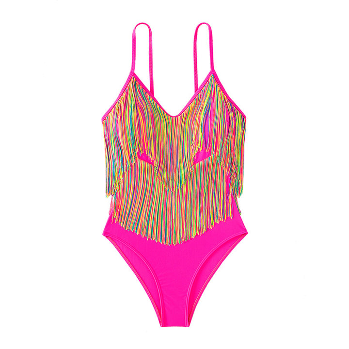 Damen Badeanzug mit buntem Fransen-Design Echo Archiv